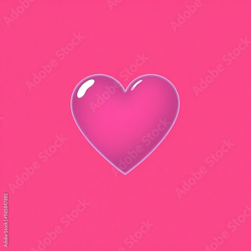 Pink Heart Icon: A vibrant, glossy pink heart on a matching background. Perfect for Valentine's Day, love, romance, and positive emotions.  
