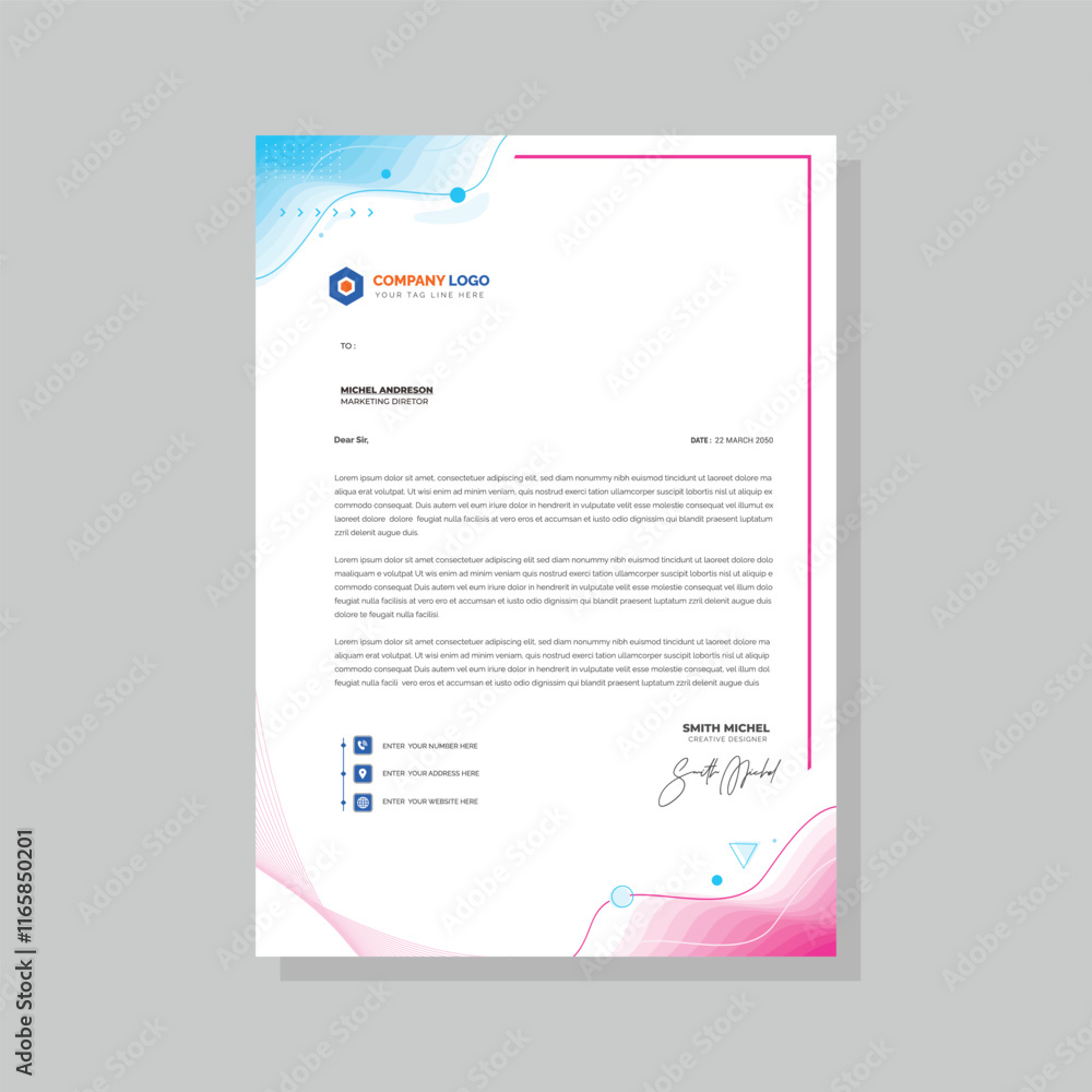Letterhead template in Abstract style design EPS 10