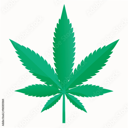 Green marijuana leaf vector illustration and artwork