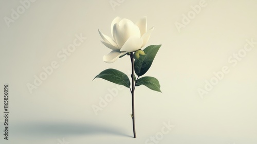 Stunning magnolia flower with delicate petals against a soft neutral background