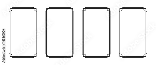 Set of minimal line rectangle frame