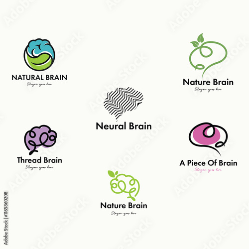 Brain logo design template vector