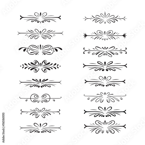 Set of ornamental border design vector