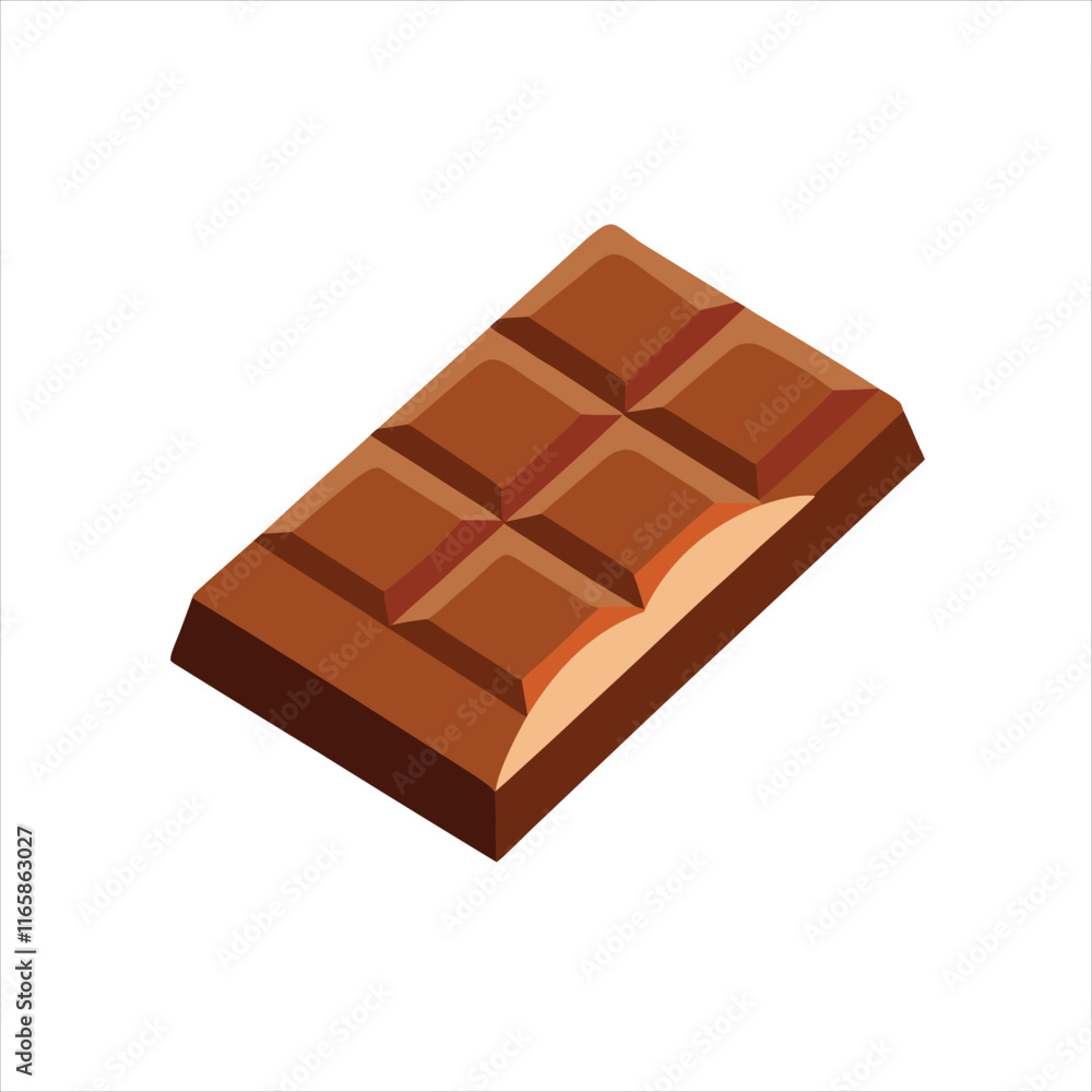 Obraz premium Chocolate Bar Vector Art on White Background