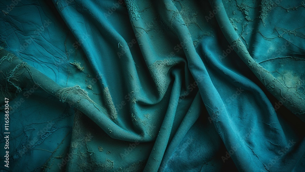 Smooth blue silk fabric with a rippled, shiny texture creates a luxurious backdrop Smooth blue silk fabric with a rippled, shiny texture creates a luxurious backdrop
