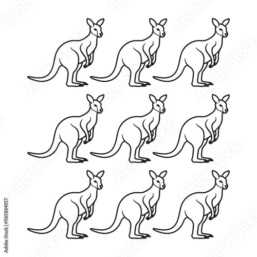kangaro line art design 