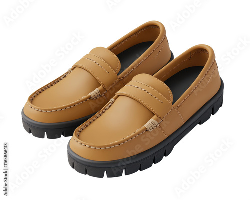 Wallpaper Mural Stylish brown loafers shoes on a white isolated background. Torontodigital.ca