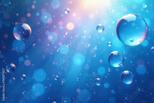 Wallpaper Mural Abstract blue backdrop, ethereal bubbles floating, close-up, abstract, airy Torontodigital.ca