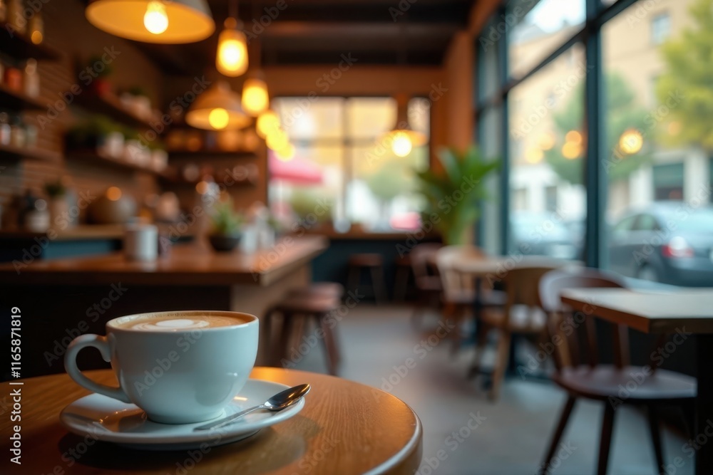 Abstract bokeh cafe scene, soft focus, relaxed setting, atmosphere, clean, morning Abstract bokeh cafe scene, soft focus, relaxed setting, atmosphere, clean, morning