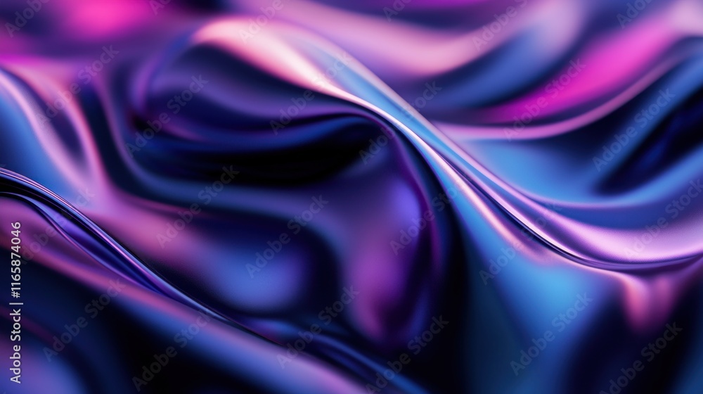 Obraz premium Abstract Purple and Blue Liquid Silk Swirls