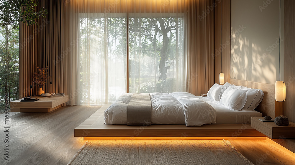 Fototapeta premium Minimalist bedroom