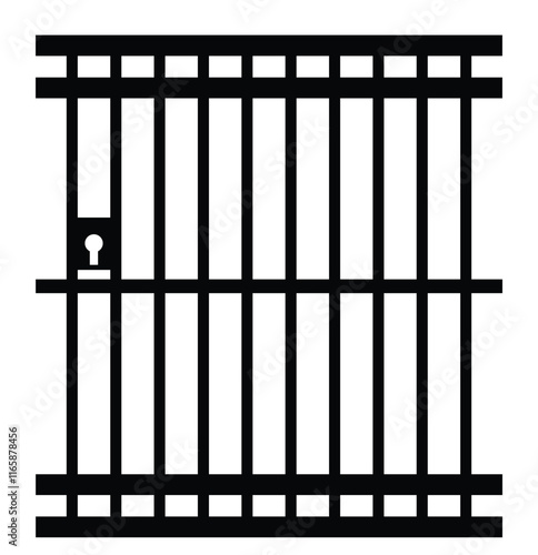 jail, Prisoner icon. Criminal jail, prison icon in color icon,. Print Jail icon vector isolated on white background, logo concept of Jail sign on transparent background, black filled symbol. EPS 10