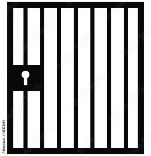 Jail icon vector isolated on white background, logo concept of Jail, black filled symbol, Criminal jail, prison icon in color icon, ail icon for your web site design, logo, app, UI. pound symbol.