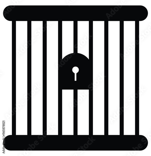 Jail icon vector isolated on white background, logo concept of Jail, black filled symbol, Criminal jail, prison icon in color icon, ail icon for your web site design, logo, app, UI. pound symbol.