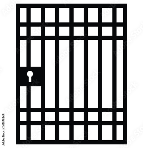 Jail icon vector isolated on white background, logo concept of Jail, black filled symbol, Criminal jail, prison icon in color icon, ail icon for your web site design, logo, app, UI. pound symbol.
