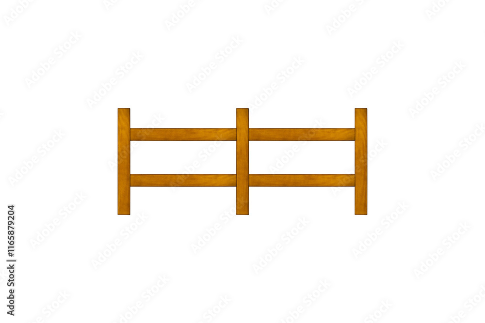 A small rustic wooden fence is isolated. A small rustic wooden fence is isolated.