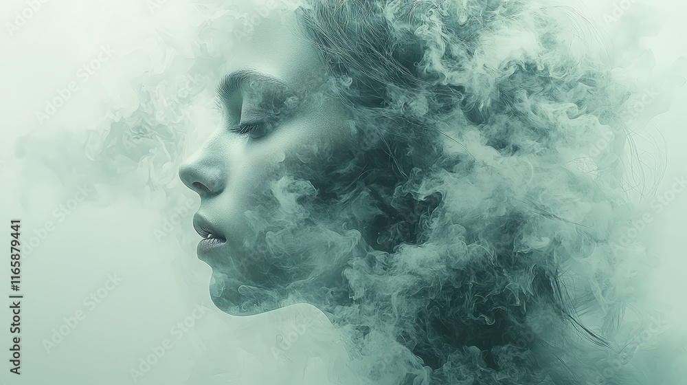 Ethereal female silhouette enveloped in mist and smoke, creating a surreal, dreamlike atmosphere. Perfect for themes of fantasy, beauty, and mystical artistry. Ethereal female silhouette enveloped in mist and smoke, creating a surreal, dreamlike atmosphere. Perfect for themes of fantasy, beauty, and mystical artistry.