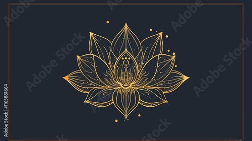 Zen Lotus Flower Tattoo Icon for Yoga Spa Meditation