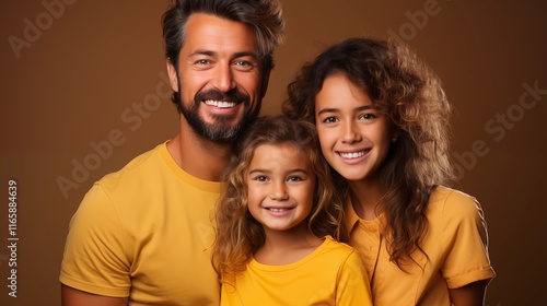 A happy family enjoying time together with a mother, father, and their children smiling and hugging