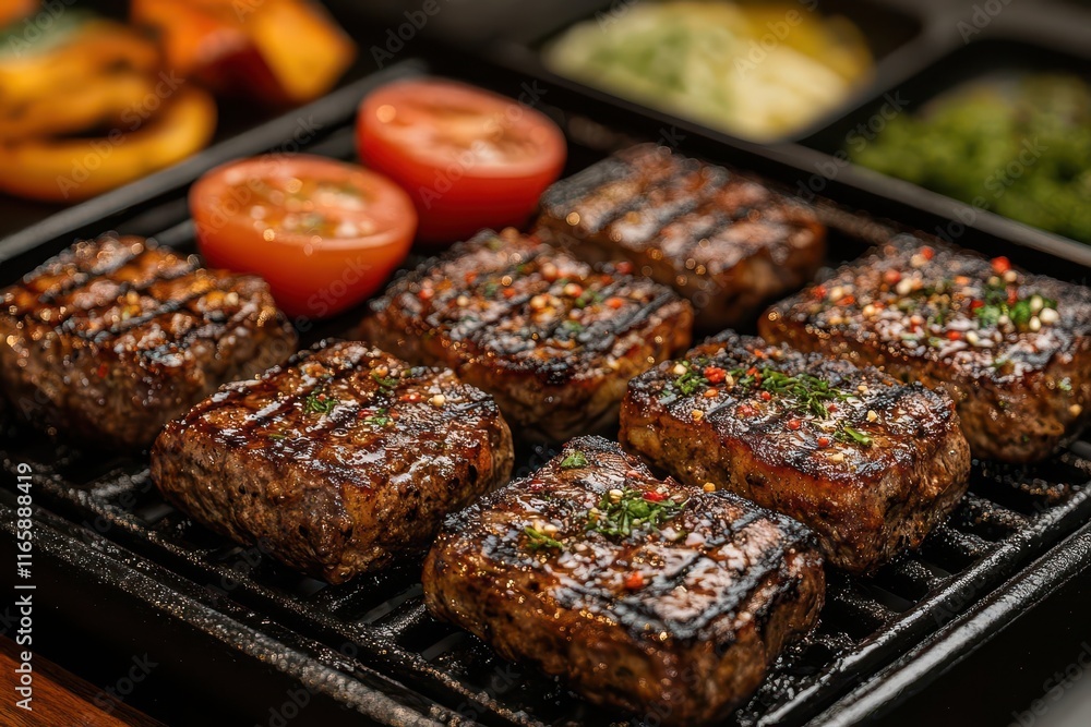 flamegrilled burgers and steaks sizzling on a bbq capturing the essence of summer cookouts and outdoor gatherings enhanced by a smoky mouthwatering aesthetic flamegrilled burgers and steaks sizzling on a bbq capturing the essence of summer cookouts and outdoor gatherings enhanced by a smoky mouthwatering aesthetic