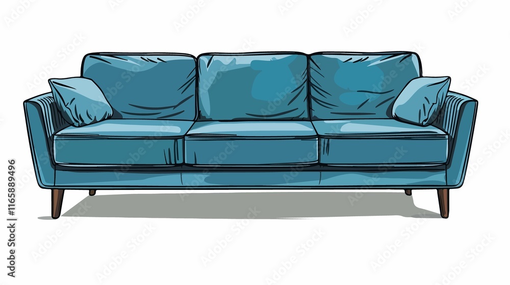 Modern Flat Vector Couch and Sofa Isolated Illustration for Interior Design Projects Modern Flat Vector Couch and Sofa Isolated Illustration for Interior Design Projects