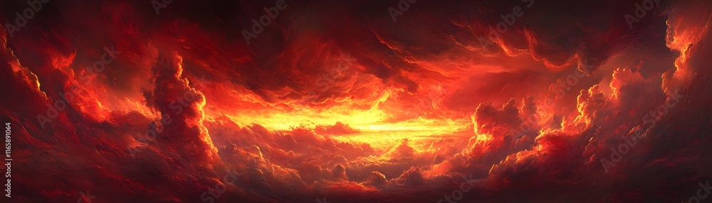 Fiery Cloudscape A Blazing Inferno Of Celestial Fire Fiery Cloudscape A Blazing Inferno Of Celestial Fire