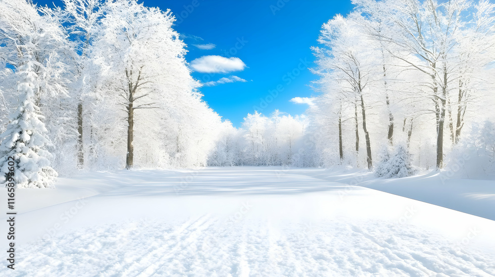 Snowy Winter Wonderland Landscape Illustration Snowy Winter Wonderland Landscape Illustration