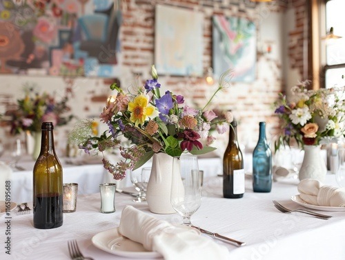 A wedding table set up in an urb-06A48-gigapixel-standard-scale-6 00  photo