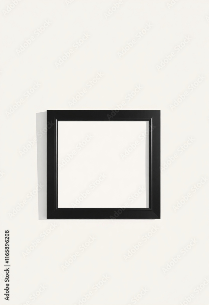 Wall-Mounted Black Frame Mockup for Custom Design or Art Wall-Mounted Black Frame Mockup for Custom Design or Art