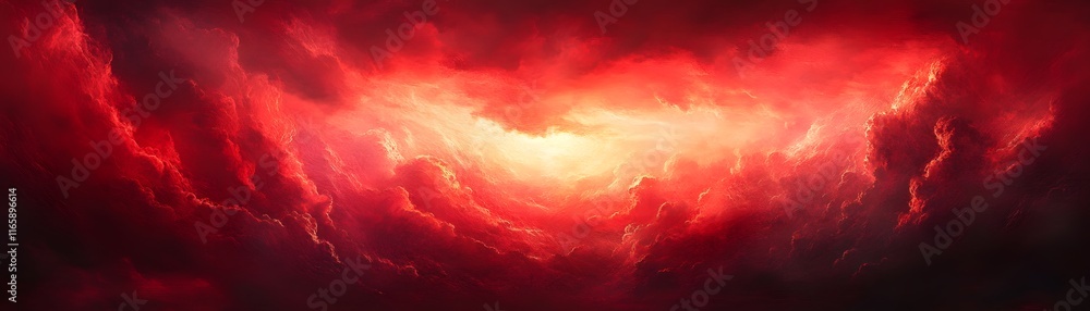 Fototapeta premium Fiery Red Cloudscape Celestial Abstract Artwork