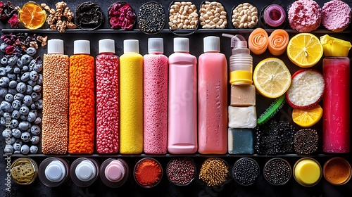 Colorful Bath Products Arranged In A Stylish Display photo