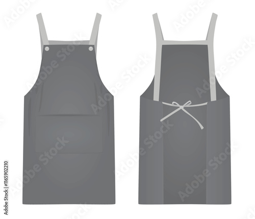 Grey  kitchen apron. vector illustration