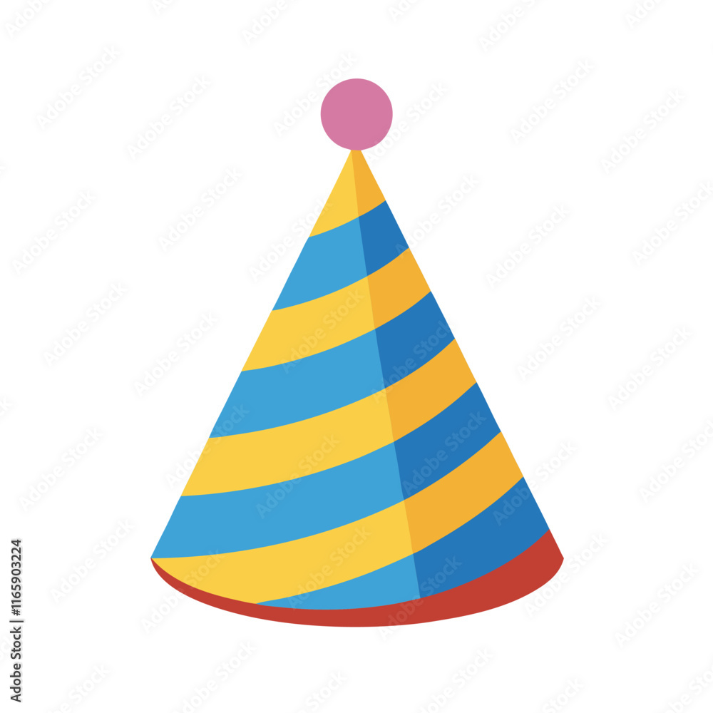 Birthday Party Hat Vector Illustration - Cartoon, Clipart & Line Art Design.eps Birthday Party Hat Vector Illustration - Cartoon, Clipart & Line Art Design.eps