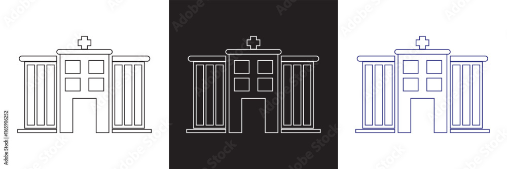 Obraz premium Medical icon set. isolated on white and black background. vector illustration. EPS 10