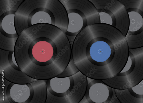 70's 80's 90's retro music party poster vinyl lp bakelite icon concept vector illustration. Retro music background concept design to use for disco, retro music party, summer party projects. 