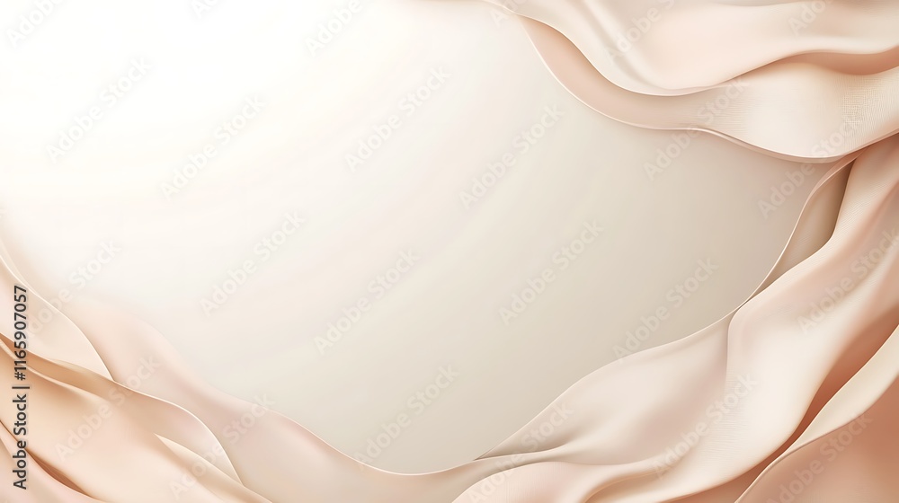 Elegant Beige Fabric Draped Softly Creating Frame Elegant Beige Fabric Draped Softly Creating Frame
