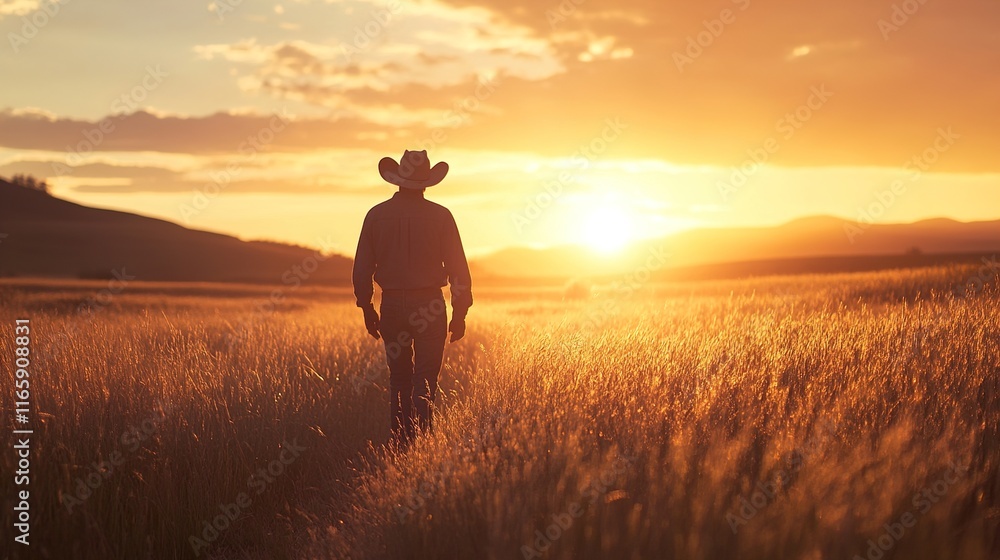 Sunset Cowboy: A Serene Landscape Photography