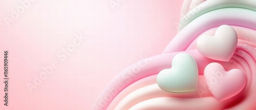 A soft, pastel-colored background features swirls and heart shapes, creating a gentle, romantic vibe perfect for love-themed designs.