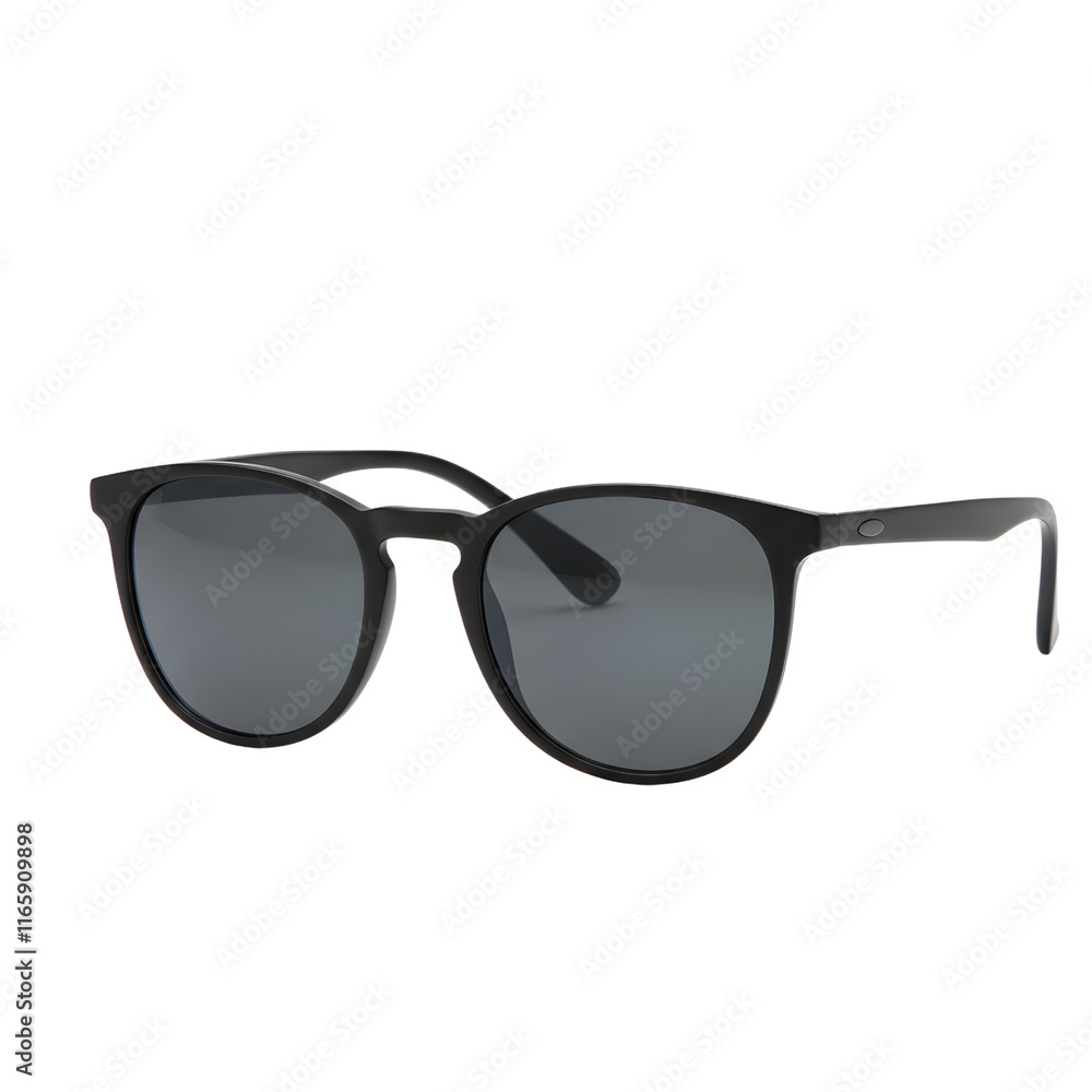 A pair of classic black sunglasses with a reflective lens. png isolated background. transparent background. A pair of classic black sunglasses with a reflective lens. png isolated background. transparent background.