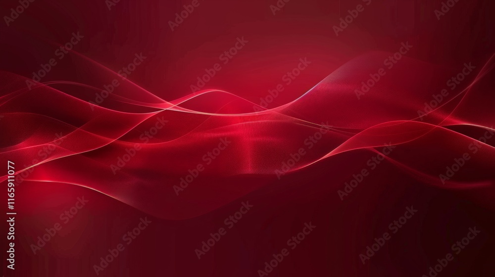 Fototapeta premium Smooth elegant red waves creating a dynamic and vibrant abstract background, ideal for wallpapers