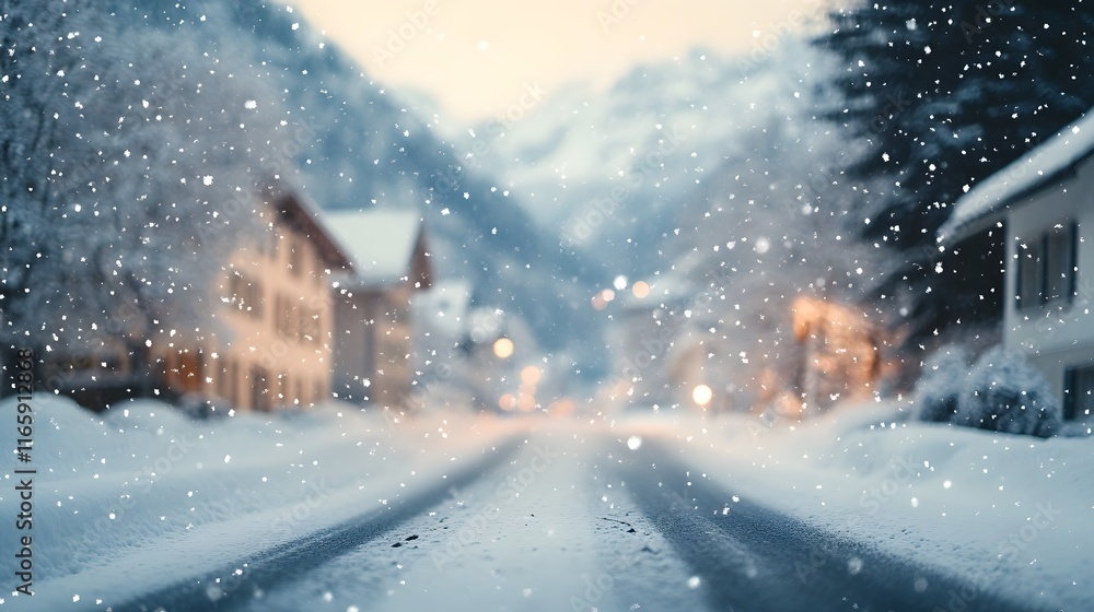 Enchanting Snow-Covered Alpine Village in Winter Wonderland Enchanting Snow-Covered Alpine Village in Winter Wonderland