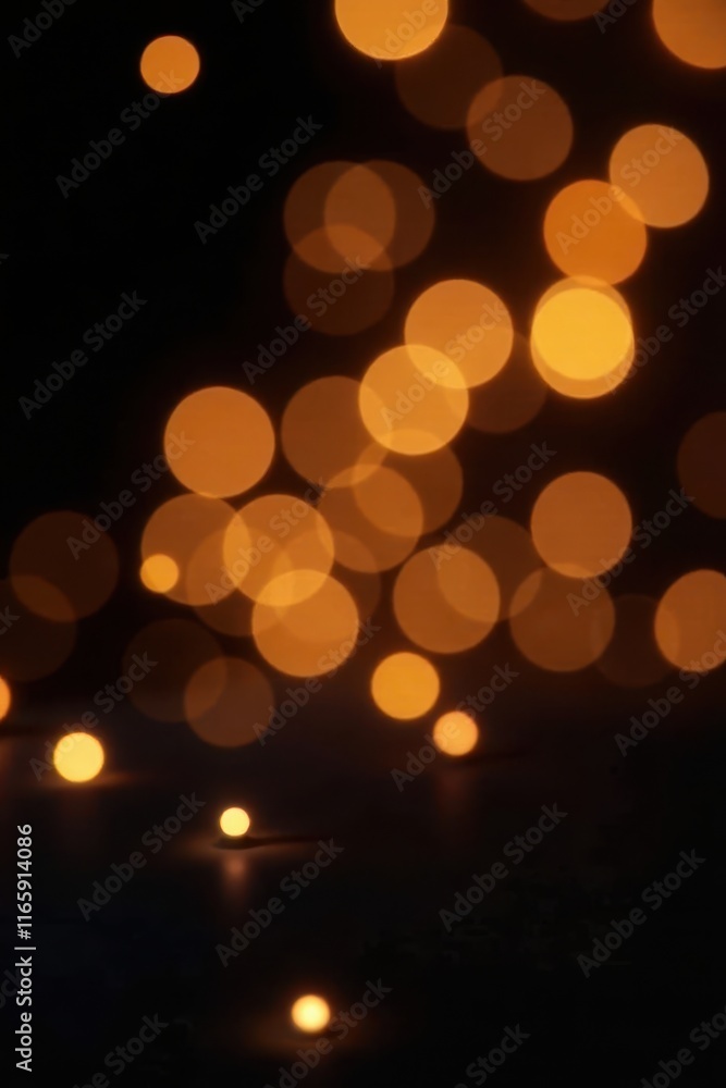 Shimmering gold bokeh lights on black background, glitter, cosmic, holiday Shimmering gold bokeh lights on black background, glitter, cosmic, holiday
