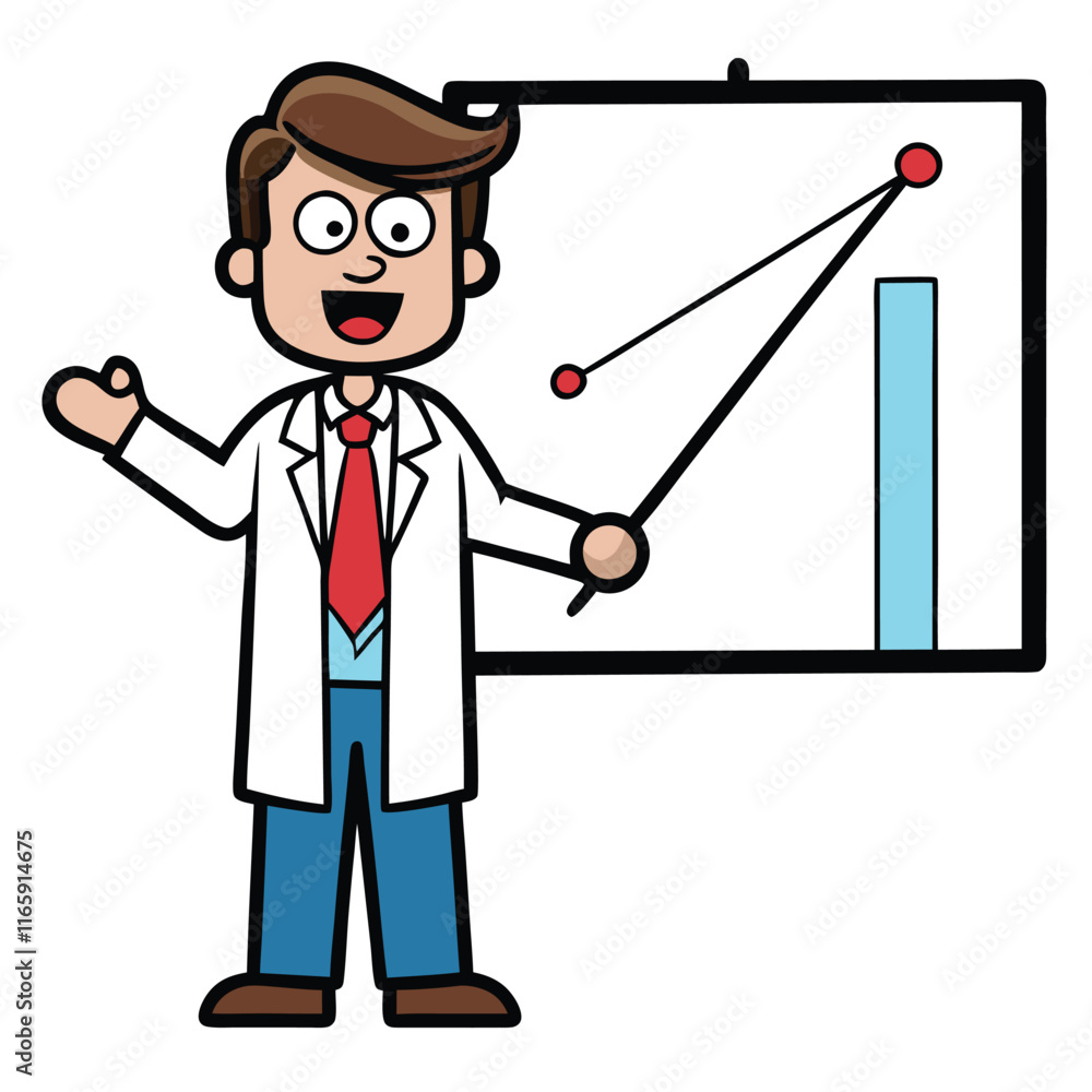 Scientist Pointing to Graph - Professional Attitude Scientist Pointing to Graph - Professional Attitude