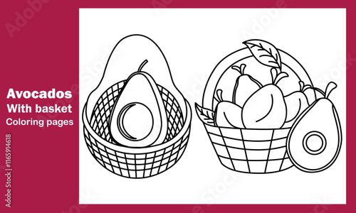 "Avocados in a Basket Coloring Pages – Fun and Relaxing Printable Designs for All Ages"