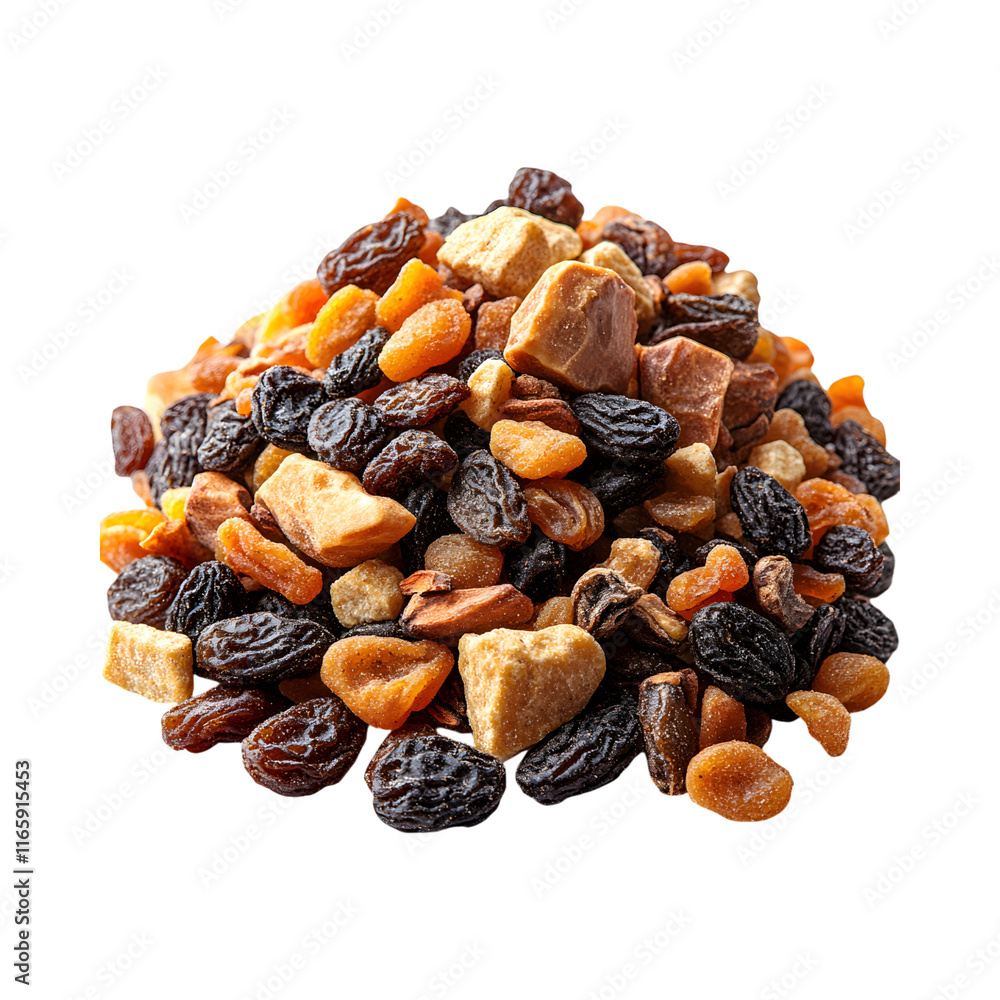 Tasty Raisins Trail Mix with Spices Isolated On Transparent Background Tasty Raisins Trail Mix with Spices Isolated On Transparent Background