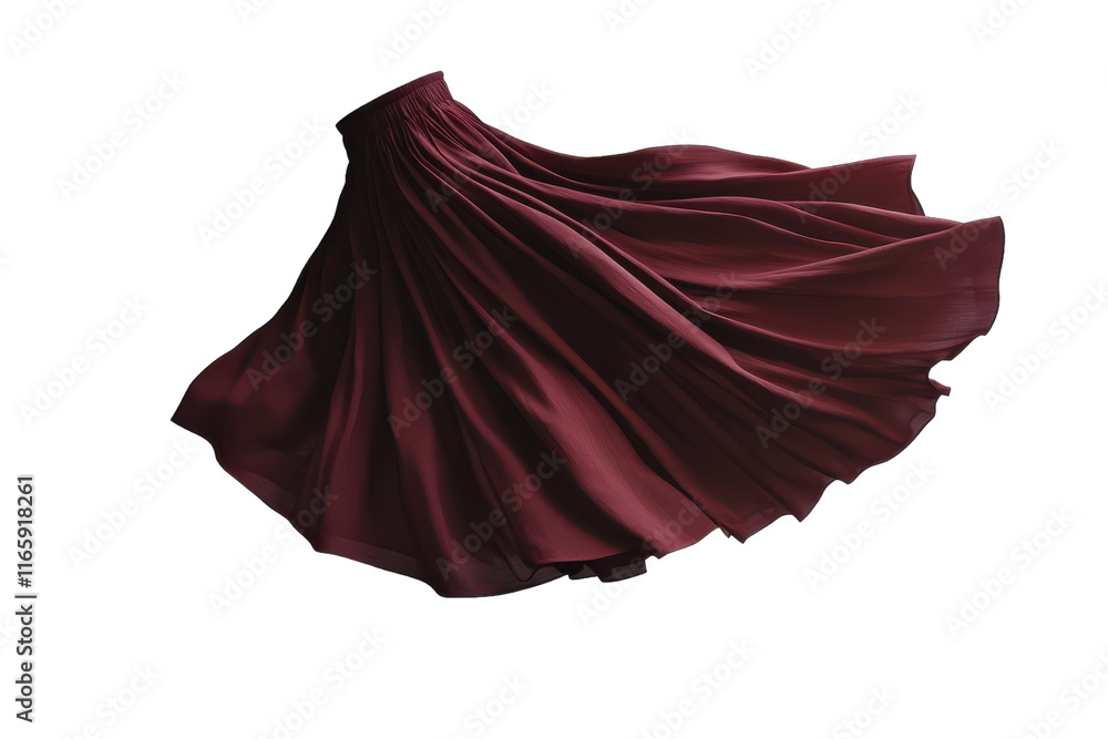 Stylish Floating Burgundy Cotton Skirt with Elegant Lines Stylish Floating Burgundy Cotton Skirt with Elegant Lines