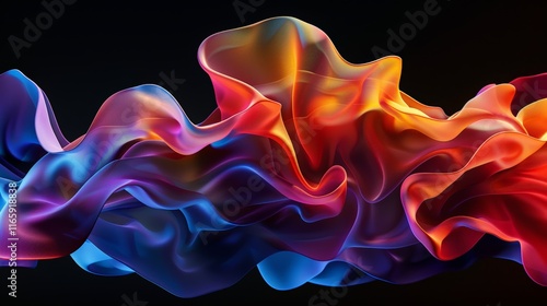 Flowing waves of vibrant colors create a dynamic abstract design, ideal for enhancing wallpapers and backgrounds with elegance photo