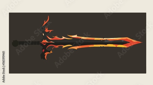 Flame Sword Flat Icon for Games and Websites photo