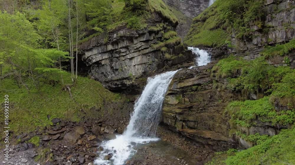 The cascade waterfall of Diesbach in Diesbach-Betschwanden, Canton Glarus, Switezrland The cascade waterfall of Diesbach in Diesbach-Betschwanden, Canton Glarus, Switezrland