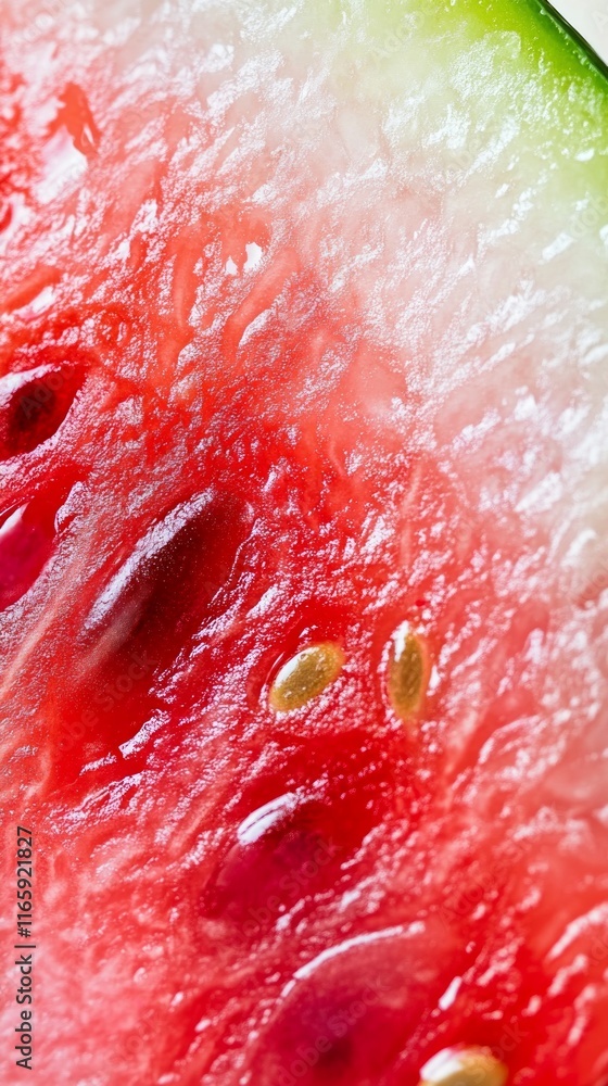 Close-up View of a Watermelon Slice: A Vibrant Summer Treat Close-up View of a Watermelon Slice: A Vibrant Summer Treat